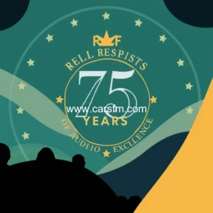 Artistic representation for RCF Celebrates 75 Years of Audio Excellence FOH Front of House Magazine