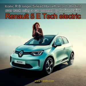 Artistic representation for Iconic R B singer Sinéad Harnett records the first ever track using a car powered by the innovative Renault 5 E Tech electric