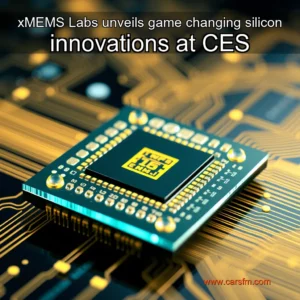 Artistic representation for xMEMS Labs unveils game changing silicon innovations at CES
