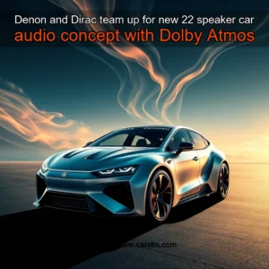 Artistic representation for Denon and Dirac team up for new 22 speaker car audio concept with Dolby Atmos