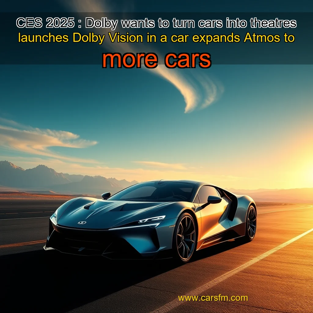 Artistic representation for CES 2025 : Dolby wants to turn cars into theatres launches Dolby Vision in a car expands Atmos to more cars