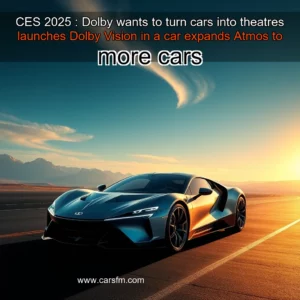 Artistic representation for CES 2025 : Dolby wants to turn cars into theatres launches Dolby Vision in a car expands Atmos to more cars