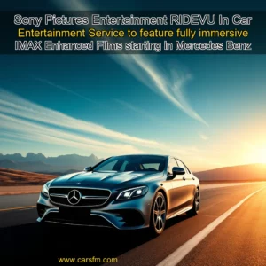 Artistic representation for Sony Pictures Entertainment RIDEVU In Car Entertainment Service to feature fully immersive IMAX Enhanced Films starting in Mercedes Benz vehicles