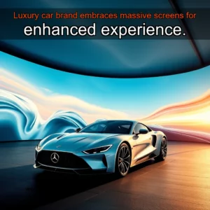 Artistic representation for Luxury car brand embraces massive screens for enhanced experience.