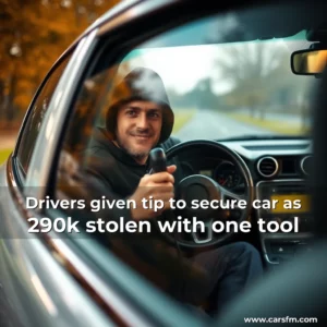 Artistic representation for Drivers given tip to secure car as 290k stolen with one tool