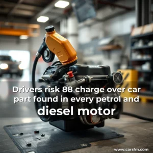 Artistic representation for Drivers risk 88 charge over car part found in every petrol and diesel motor