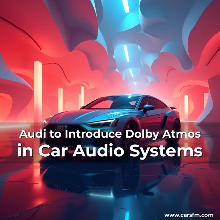 Artistic representation for Audi to Introduce Dolby Atmos in Car Audio Systems