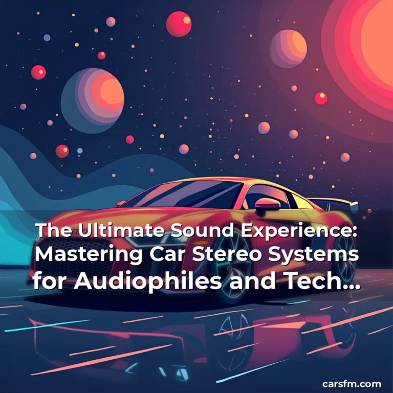 Artistic representation for The Ultimate Sound Experience: Mastering Car Stereo Systems for Audiophiles and Tech Enthusiasts